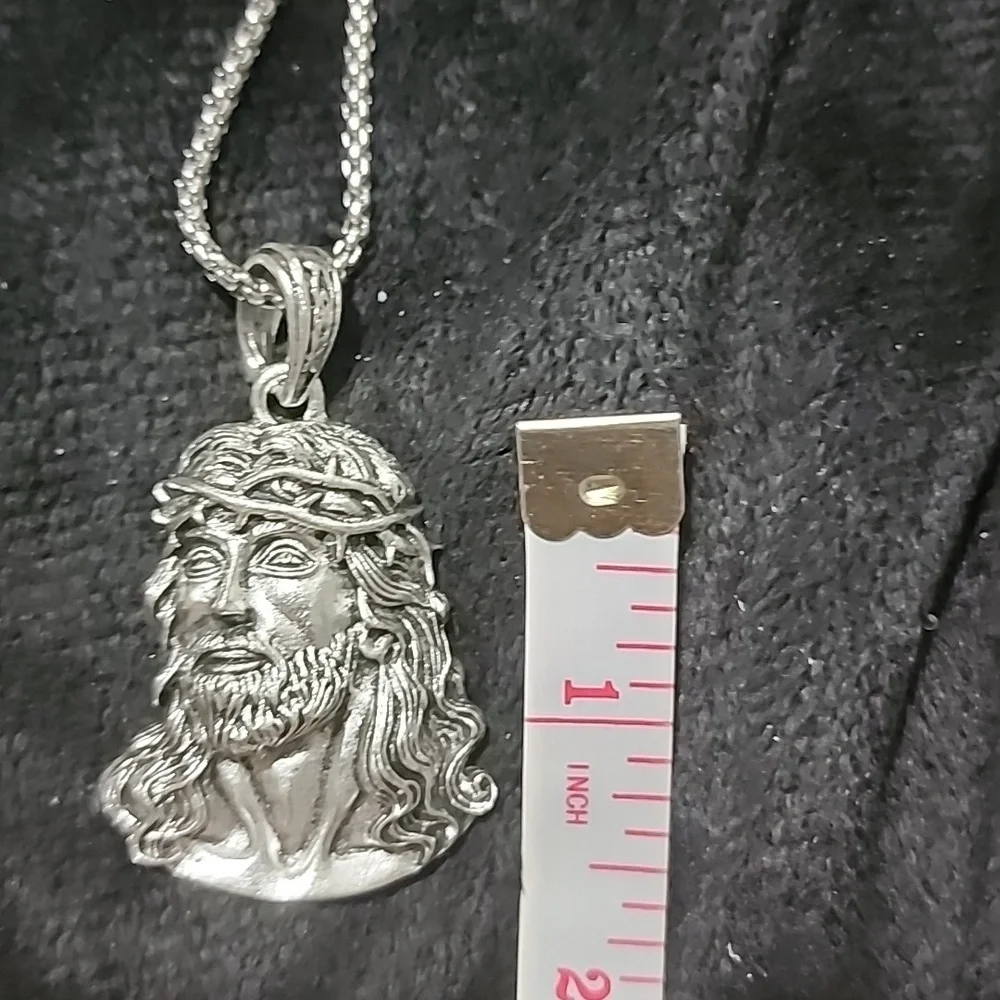 Stainless Steel Jesus Pendant Necklace